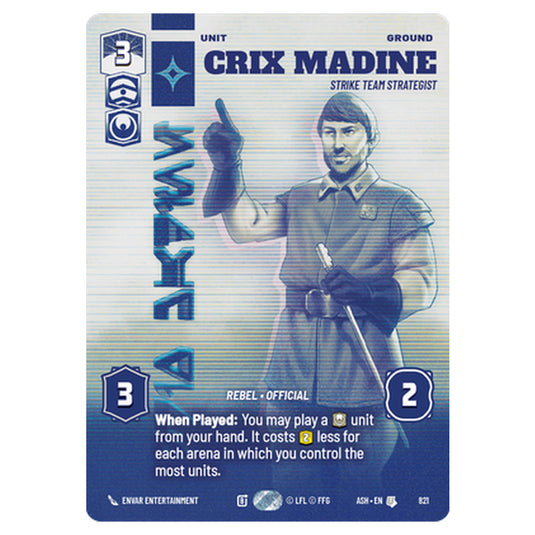 Crix Madine card from the Star Wars Unlimited set Ashes of the Empire