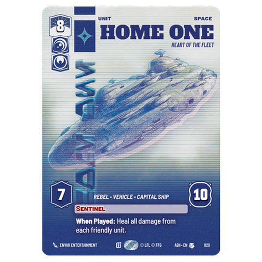Home One card from the Star Wars Unlimited set Ashes of the Empire