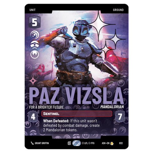 Paz Vizsla card from the Star Wars Unlimited set Ashes of the Empire
