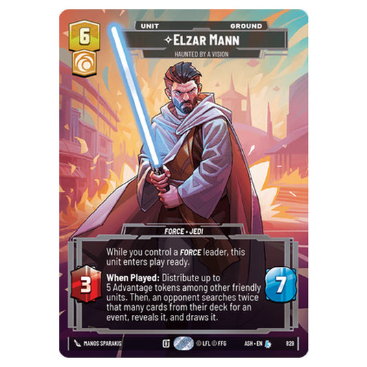 Elzar Mann card from the Star Wars Unlimited set Ashes of the Empire