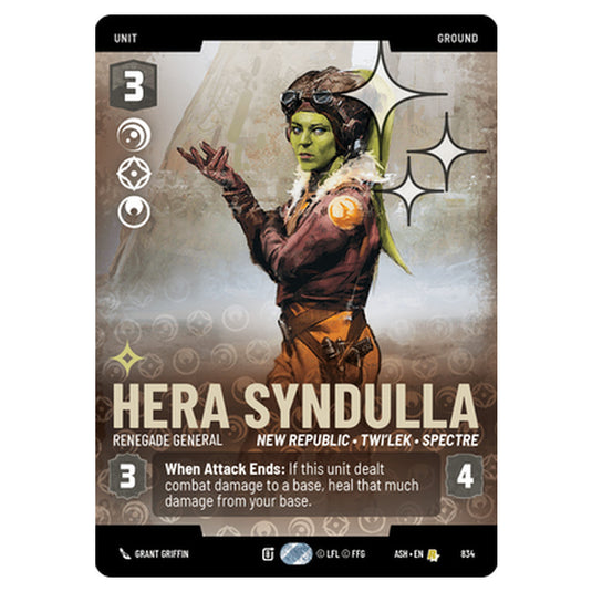 Hera Syndulla card from the Star Wars Unlimited set Ashes of the Empire
