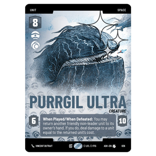 Purrgil Ultra card from the Star Wars Unlimited set Ashes of the Empire