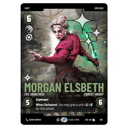 Morgan Elsbeth card from the Star Wars Unlimited set Ashes of the Empire