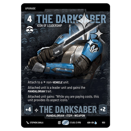 The Darksaber card from the Star Wars Unlimited set Ashes of the Empire