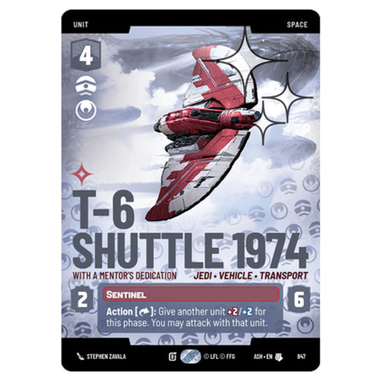 T-6 Shuttle 1974 card from the Star Wars Unlimited set Ashes of the Empire