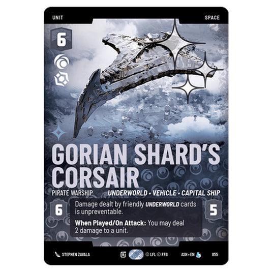 Gorian Shard's Corsair card from the Star Wars Unlimited set Ashes of the Empire