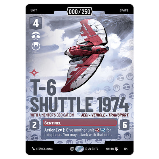 T-6 Shuttle 1974 card from the Star Wars Unlimited set Ashes of the Empire