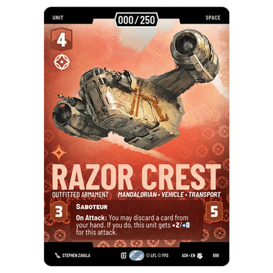 Razor Crest card from the Star Wars Unlimited set Ashes of the Empire