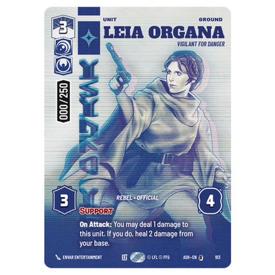 Leia Organa card from the Star Wars Unlimited set Ashes of the Empire
