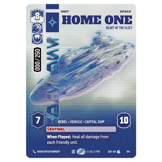 Home One card from the Star Wars Unlimited set Ashes of the Empire