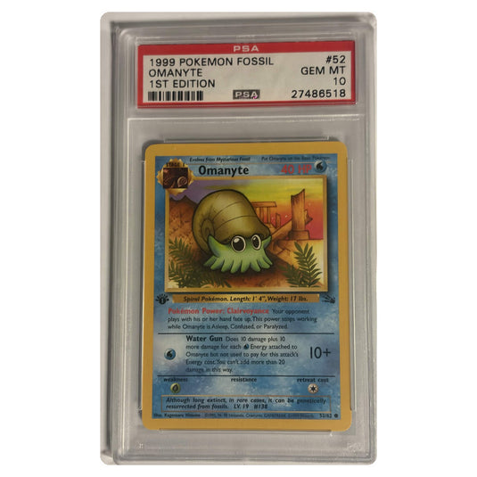 Pokemon - Fossil - Omanyte 52/62 - 1st Edition - PSA 10 GEM MINT