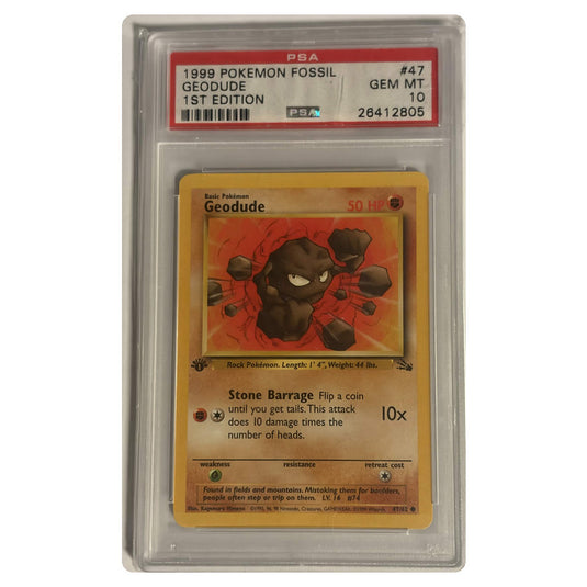 Pokemon - Fossil - Geodude 47/62 - 1st Edition - PSA 10 GEM MINT