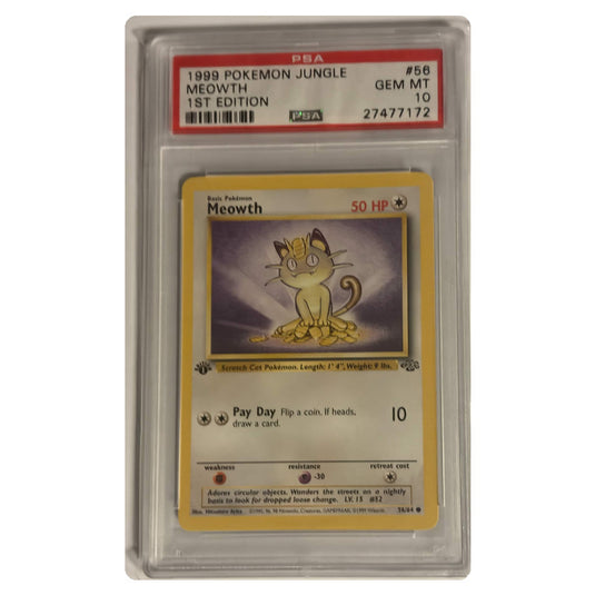 Pokemon - Jungle - Meowth 56/64 - 1st Edition - PSA 10 GEM MINT