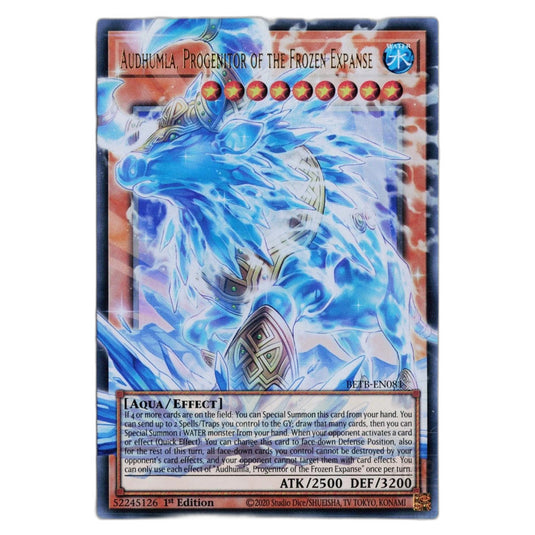 Audhumla, Progenitor of the Frozen Expanse (Overframe) BETB-EN081-OVR-UR card from the Yu-Gi-Oh! set Beyond the Brave