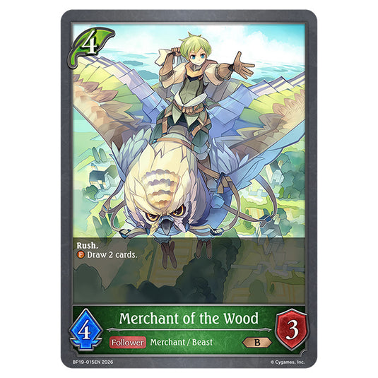 Merchant of the Wood BP19-015EN card from the Shadowverse: Evolve set Eightfold Retribution & Omens and Heirs