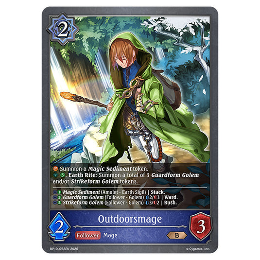 Outdoorsmage BP19-052EN card from the Shadowverse: Evolve set Eightfold Retribution & Omens and Heirs