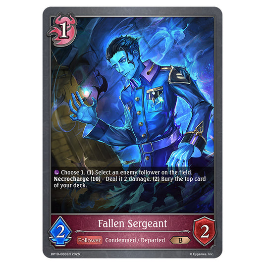 Fallen Sergeant BP19-088EN card from the Shadowverse: Evolve set Eightfold Retribution & Omens and Heirs