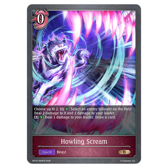 Howling Scream BP19-090EN card from the Shadowverse: Evolve set Eightfold Retribution & Omens and Heirs