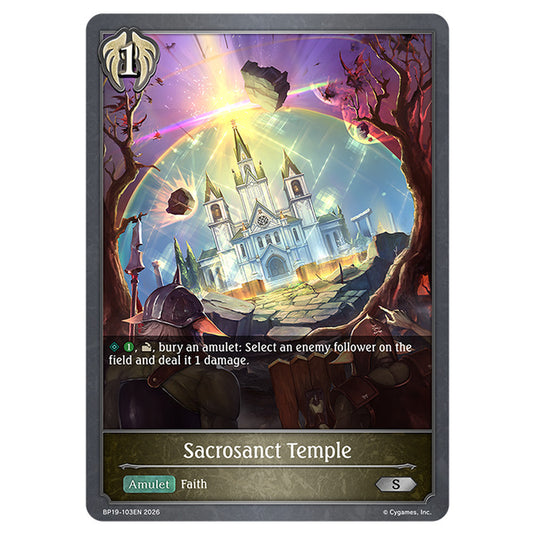 Sacrosanct Temple BP19-103EN card from the Shadowverse: Evolve set Eightfold Retribution & Omens and Heirs