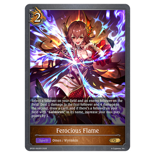 Ferocious Flame BP20-063EN card from the Shadowverse: Evolve set Eightfold Retribution & Omens and Heirs
