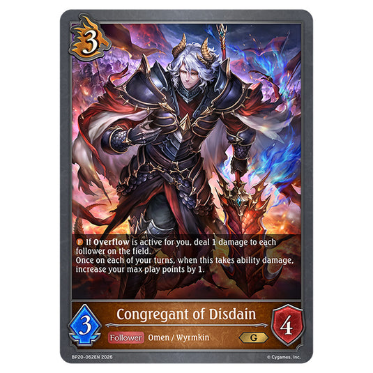 Congregant of Disdain BP20-062EN card from the Shadowverse: Evolve set Eightfold Retribution & Omens and Heirs