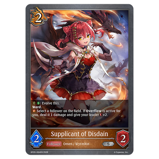 Supplicant of Disdain BP20-064EN card from the Shadowverse: Evolve set Eightfold Retribution & Omens and Heirs