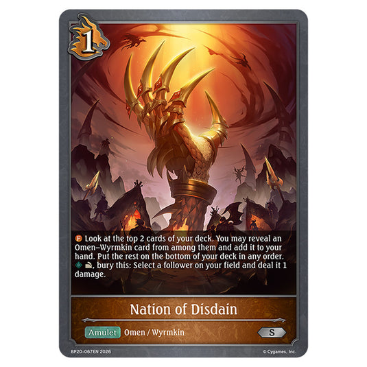 Nation of Disdain BP20-067EN card from the Shadowverse: Evolve set Eightfold Retribution & Omens and Heirs