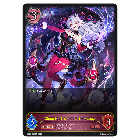 Sham-Nacha, Heir to Entwining BP20-076EN card from the Shadowverse: Evolve set Eightfold Retribution & Omens and Heirs