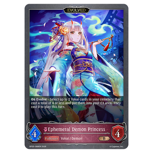 Ephemeral Demon Princess BP20-088EN card from the Shadowverse: Evolve set Eightfold Retribution & Omens and Heirs