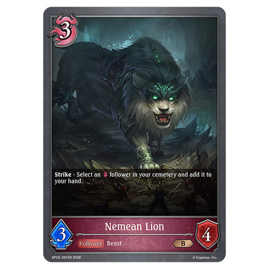 Nemean Lion BP20-091EN card from the Shadowverse: Evolve set Eightfold Retribution & Omens and Heirs