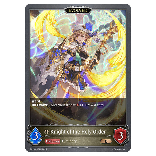Knight of the Holy Order BP20-106EN card from the Shadowverse: Evolve set Eightfold Retribution & Omens and Heirs