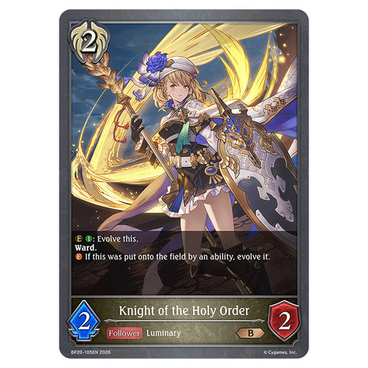 Knight of the Holy Order BP20-105EN card from the Shadowverse: Evolve set Eightfold Retribution & Omens and Heirs