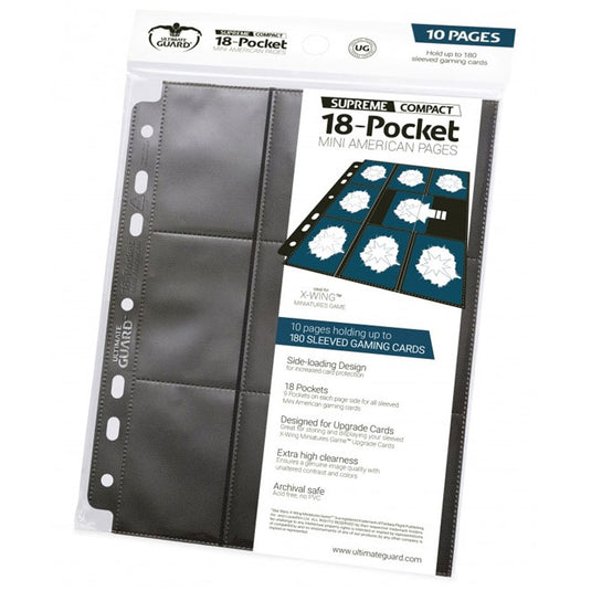 Ultimate Guard -18-Pocket Compact Pages - Mini American Black (10)