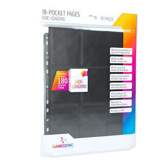 Gamegenic - Sideloading 18-Pocket Pages 10 pcs pack Black