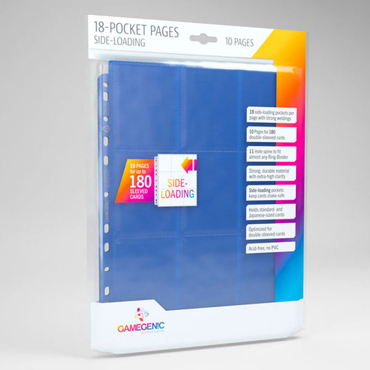 Gamegenic - Sideloading 18-Pocket Pages 10 pcs pack Blue