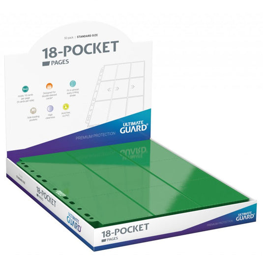 Ultimate Guard - 18-Pocket Pages - Side Loading Green (50)