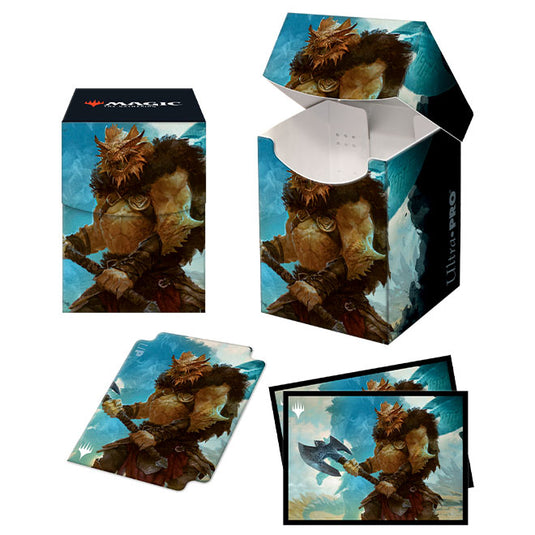 Ultra Pro - Magic The Gathering - Adventures in the Forgotten Realms - Pro 100+ Deck Box And 100 Sleeves - Vrondiss, Rage of Ancients