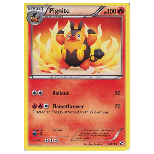 Pokemon - Black & White - Pignite 18/114