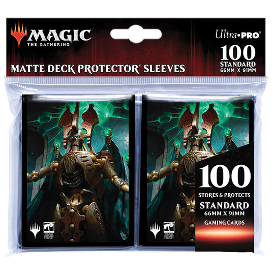Ultra Pro - Magic the Gathering - Warhammer 40k Commander - Standard Sleeves (100 Sleeves) - Szarekh, the Silent King