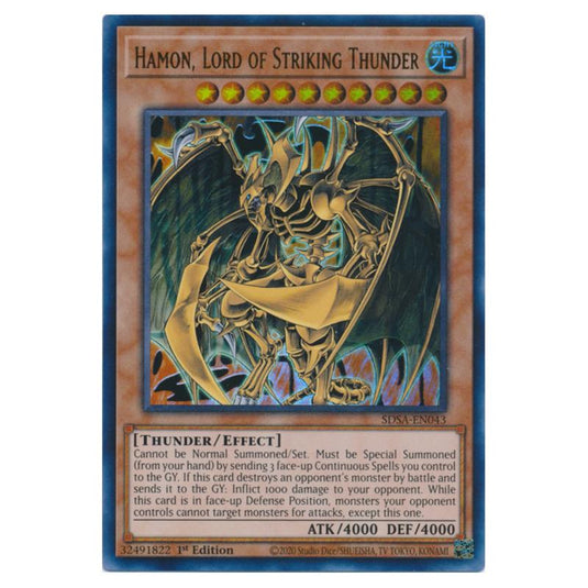Yu-Gi-Oh! - Structure Deck - Sacred Beasts - Hamon, Lord of Striking Thunder (Ultra Rare) SDSA-EN043