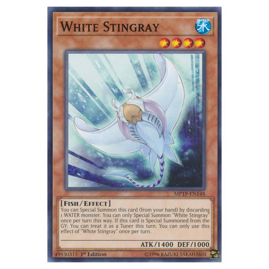 Yu-Gi-Oh! - 2019 Gold Sarcophagus Tin Mega Pack - White Stingray (Common) MP19-EN148