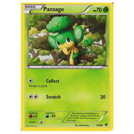 Pokemon - Black & White - Emerging Powers - Pansage 1/98