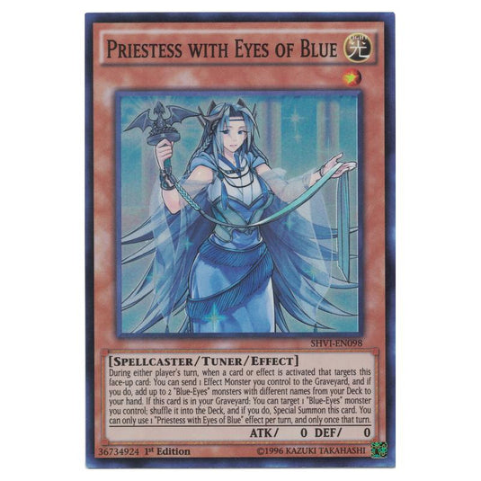 Yu-Gi-Oh! - Shining Victories - Priestess with Eyes of Blue (Super Rare) SHVI-EN098