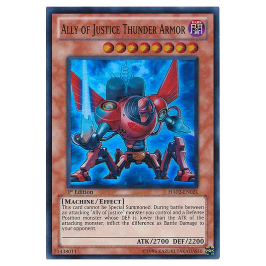 Yu-Gi-Oh! - Hidden Arsenal 2 - Ally of Justice Thunder Armor (Super Rare) HA02-EN021