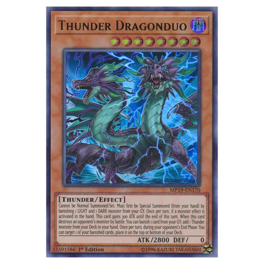 Yu-Gi-Oh! - 2019 Gold Sarcophagus Tin Mega Pack - Thunder Dragonduo (Ultra Rare) MP19-EN170