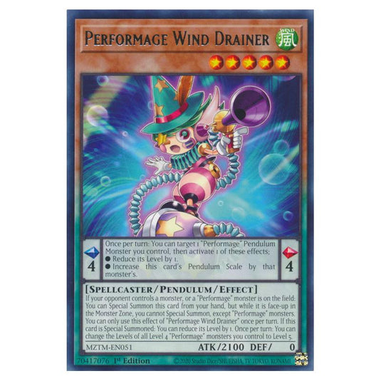 Yu-Gi-Oh! - Maze of the Master - Performage Wind Drainer (Rare) MZTM-EN051