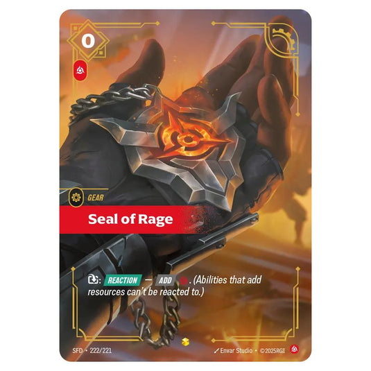 Riftbound: League of Legends TCG - Spiritforged - Seal of Rage - 222/221