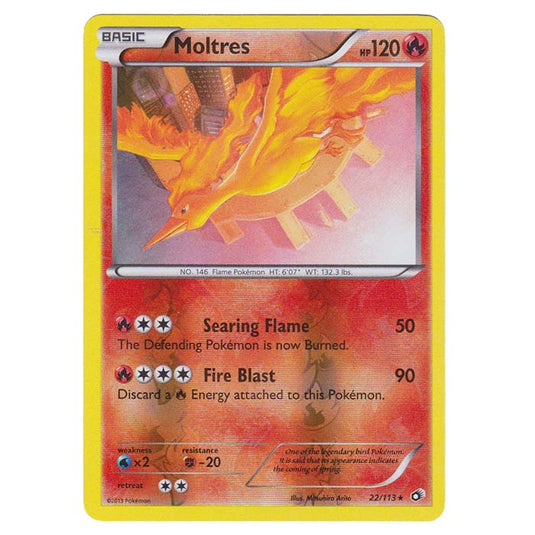 Pokemon - Black & White - Legendary Treasures - (Reverse Holo) Moltres - 22/113