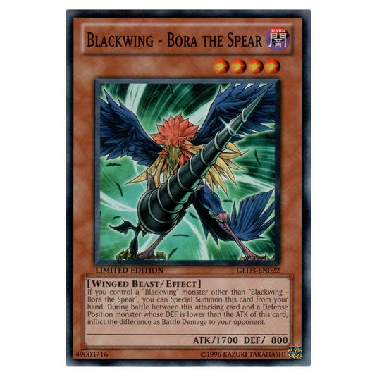 Yu-Gi-Oh! - Gold Series 3 - Blackwing - Bora the Spear (Common) GLD3-EN022
