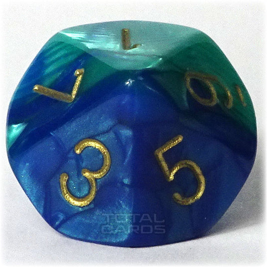 Chessex - Gemini 16mm D10 - Blue-Teal w/Gold